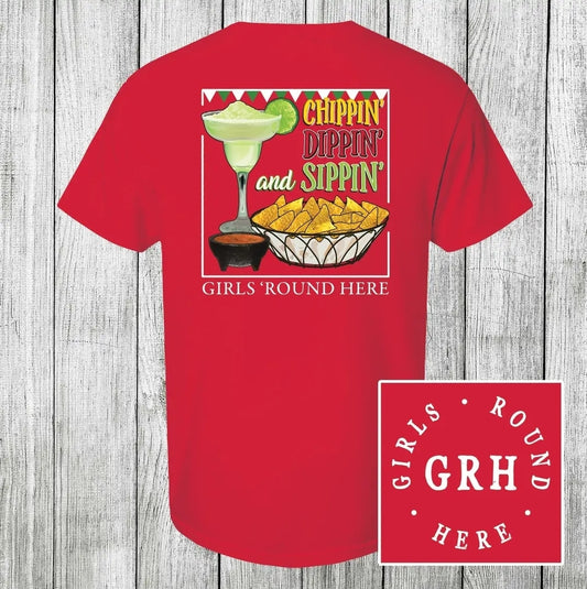 Chippin' Dippin' Sippin' Short Sleeve, Red