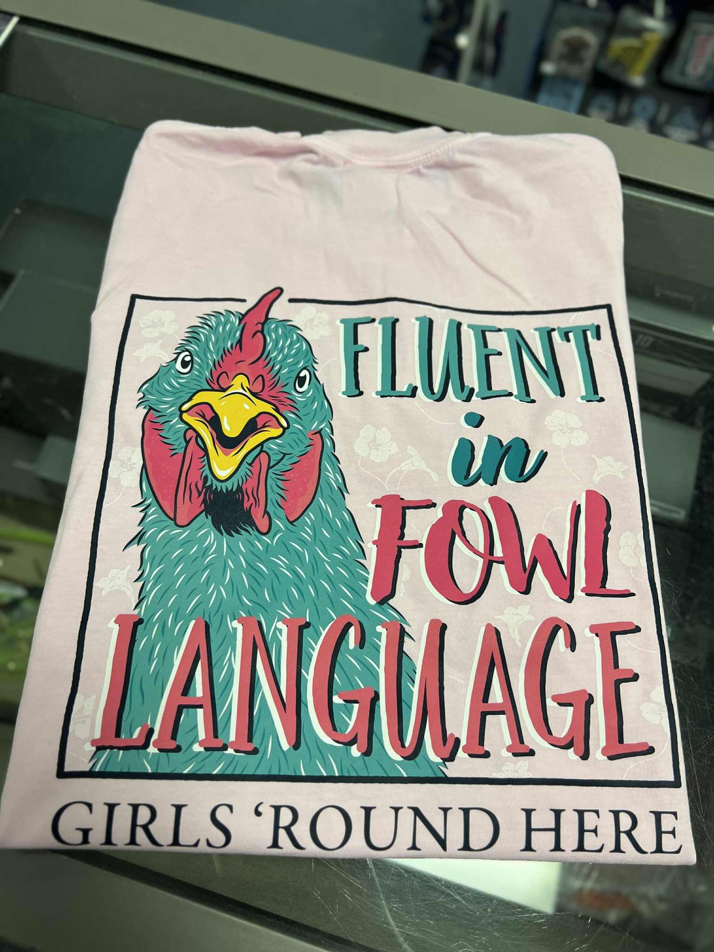 Fluent in Fowl Language Short Sleeve, Blossom