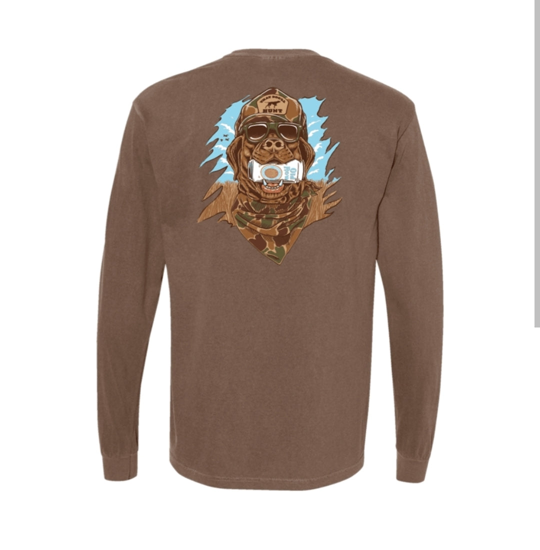 Old Row GBC Retro Camo Long Sleeve Tee, Espresso