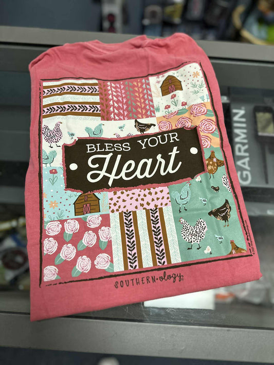 Patchwork Bless Your Heart Short Sleeve