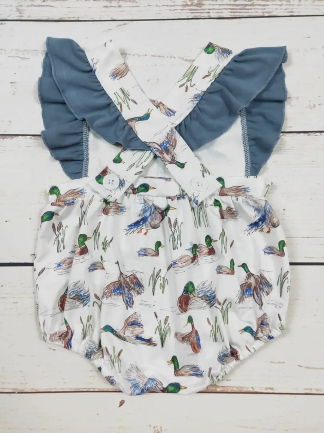 Duck Printed Baby Girl Romper