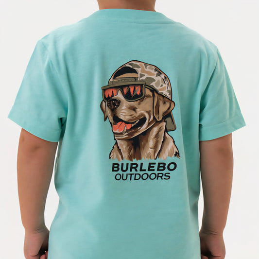 Youth Mallard Camo Dog Short Sleeve Tee, Island Reef