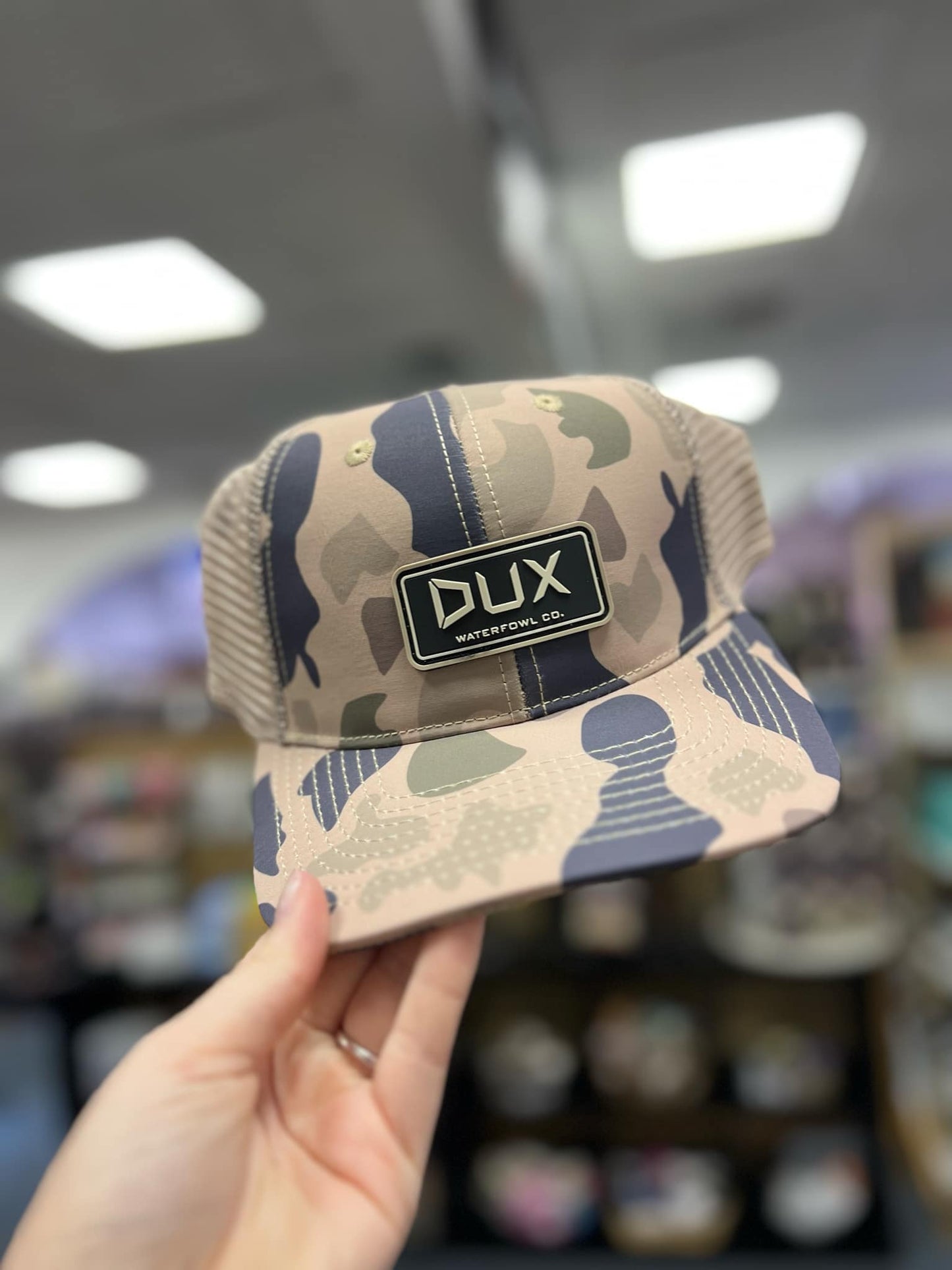 DUX Old School Camo Patch Hat, Olive