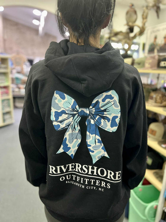 RSO Blue Bow Hooded Sweatshirt, Black