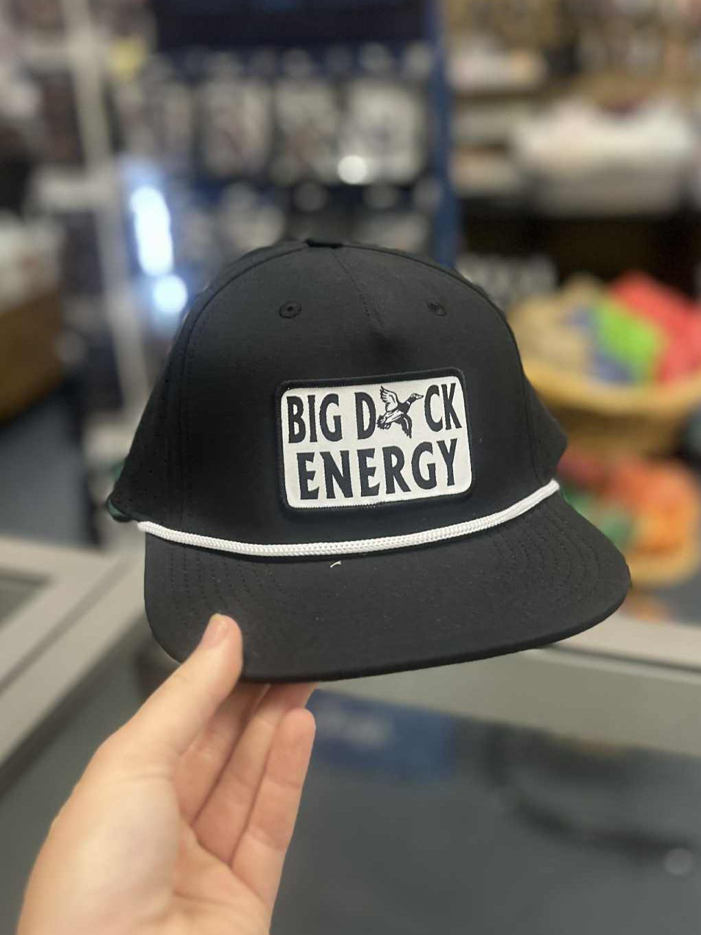 Big Duck Energy Rope Hat, Black Patch 5Perf, Black/White