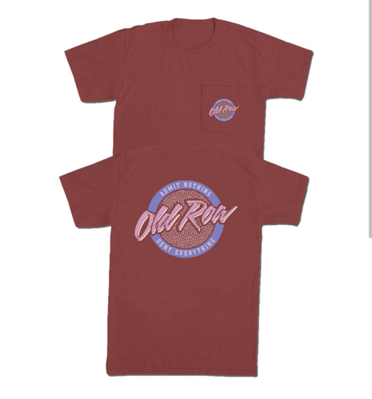 Old Row Circle Logo Pocket Tee, Brick