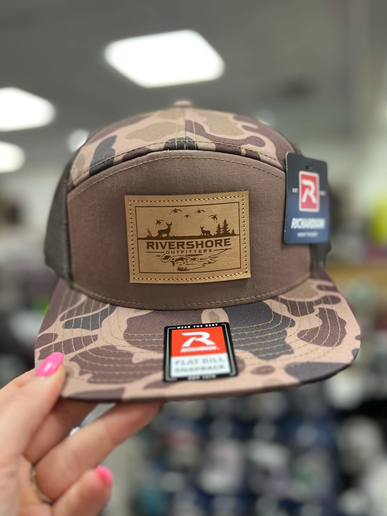 RSO Leather Patch Hat, 168 Bark Duck Camo/Brown