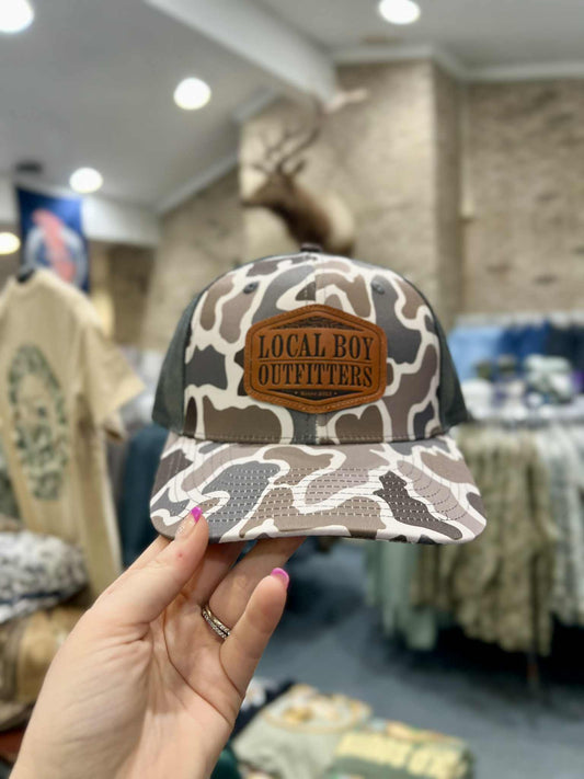 Topo Leather Trucker Hat, Localflage