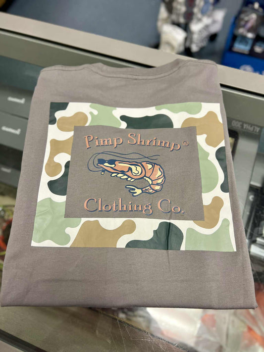 Camo Back Long Sleeve, Charcoal Grey