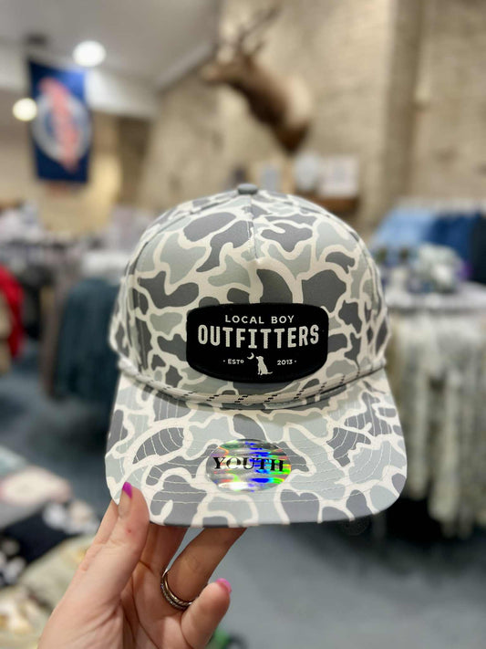 Youth Woven Patch HC Rope Hat, White Localflage