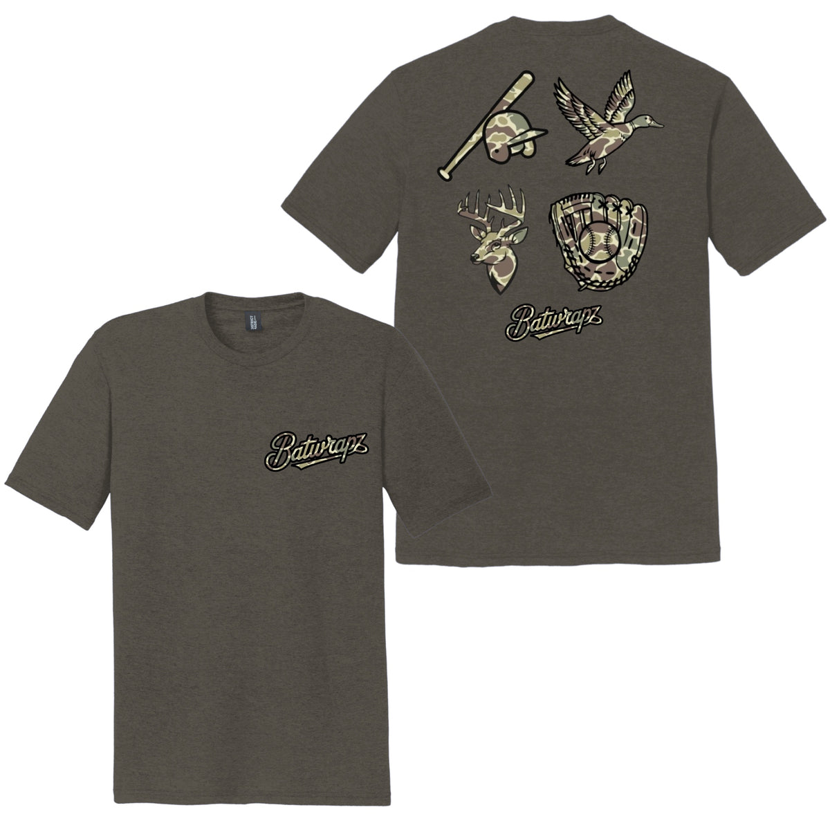 Outdoorsman Camo T-Shirt, Heather Gray