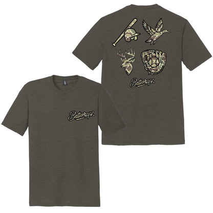 Outdoorsman Camo T-Shirt, Heather Gray