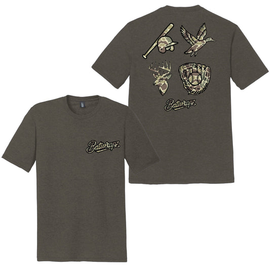Outdoorsman Camo T-Shirt, Heather Gray