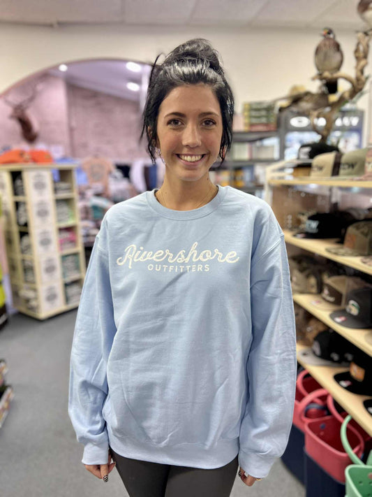 RSO Script Crewneck Sweatshirt, Light Blue