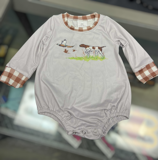 Baby Duck Dog Pattern Romper