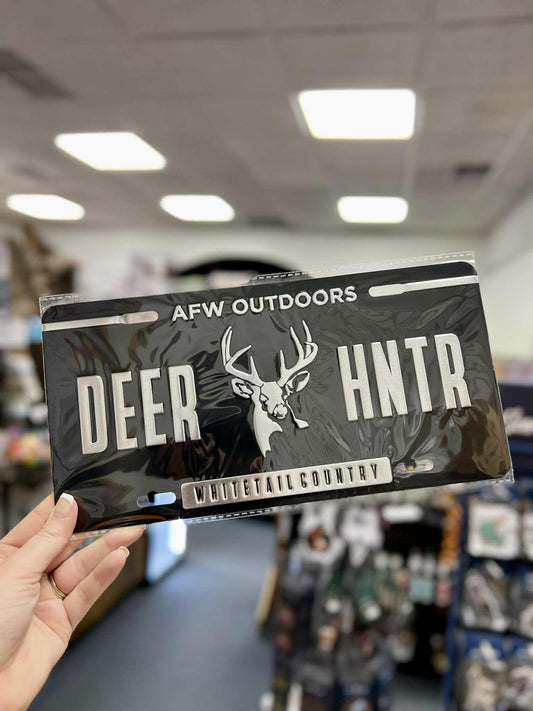 AFW Deer Hunter License Plate, Black