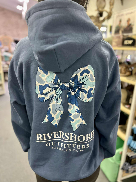 RSO Blue Bow Hooded Sweatshirt, Indigo Blue