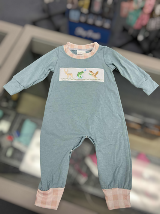 Hunting Applique Boy Romper