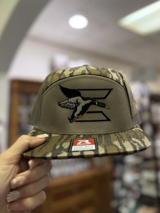 ECW 7 Panel, 2.0 Logo Outline Hat (E Black/ Mallard), Bottomland
