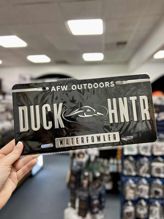 AFW Duck Hunter License Plate, Black