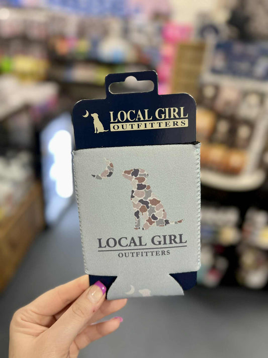 Local Girl Flora Dog & Moon Koozie, Eucalyptus