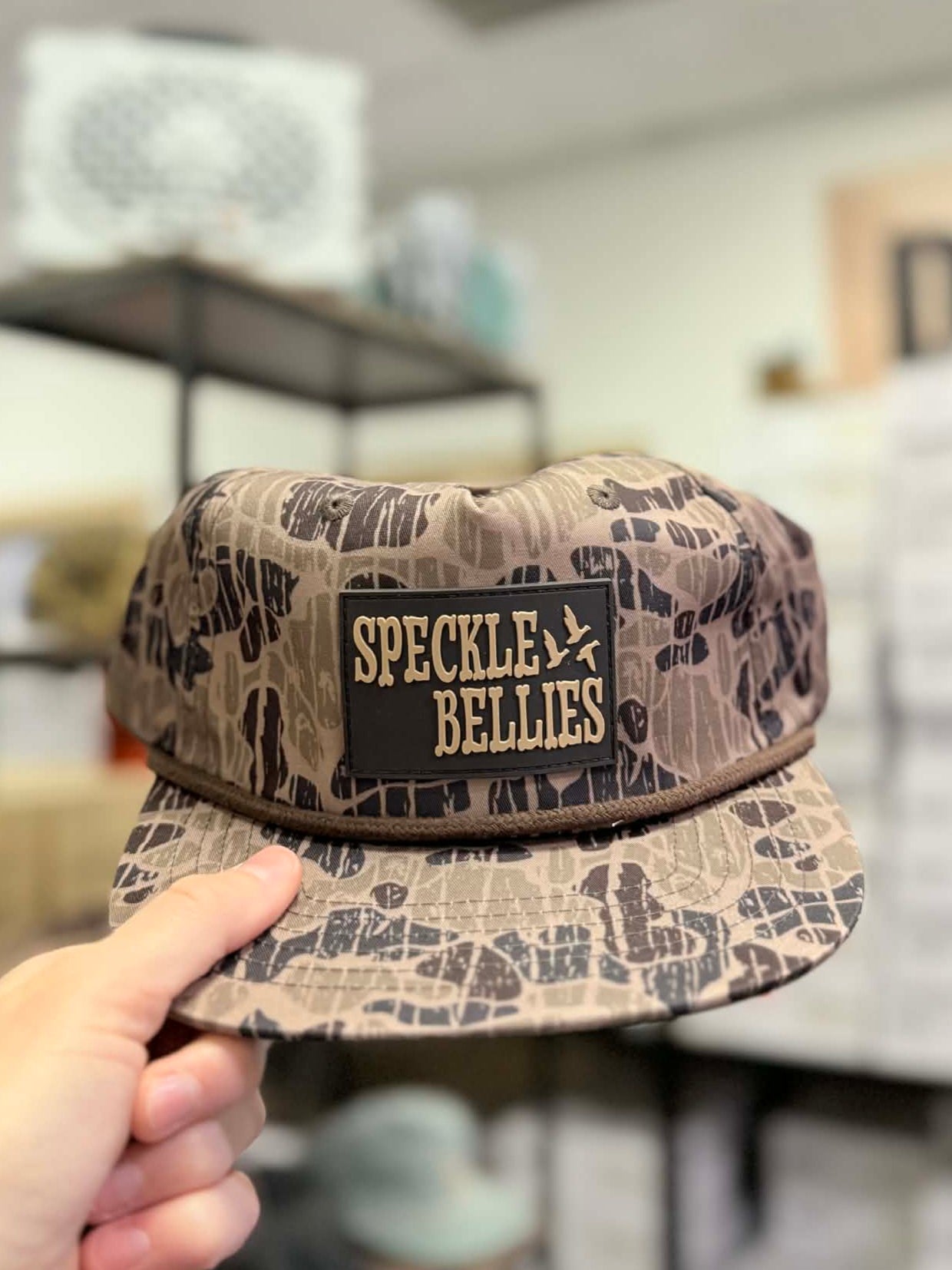 Speckle Logo 5 Panel Rope Hat, Stone Creek