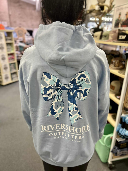 RSO Blue Bow Hooded Sweatshirt, Light Blue