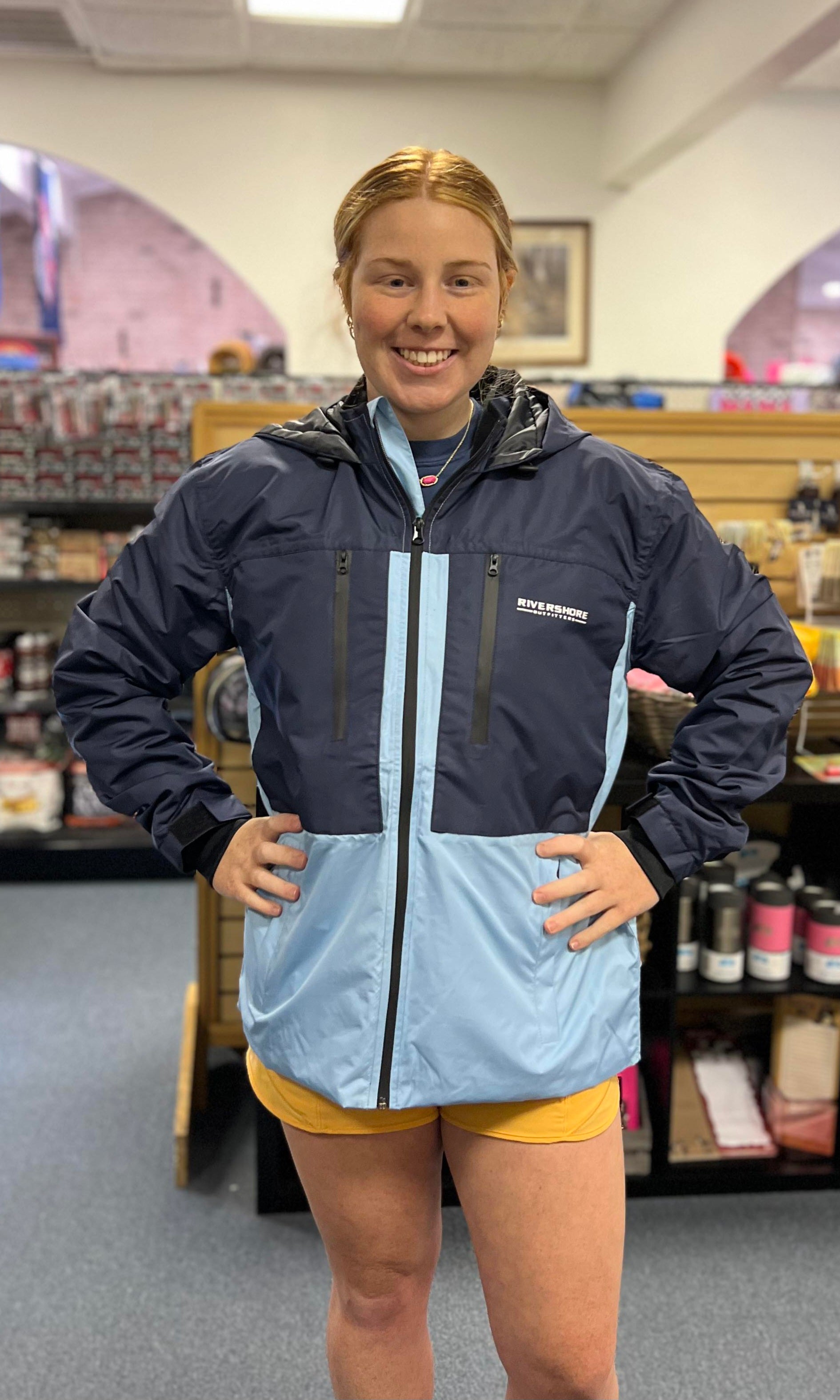 RSO Rain Jacket, Navy Blue/Light Blue – Rivershore Outfitters