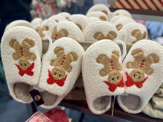 Gingerbread Bow Slippers
