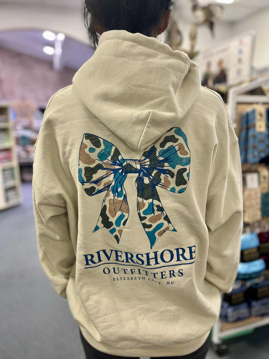 RSO Neutral Camo Bow Hooded Sweatshirt, Sand