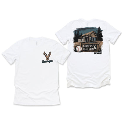Dingers Deer Camp T-Shirt, White