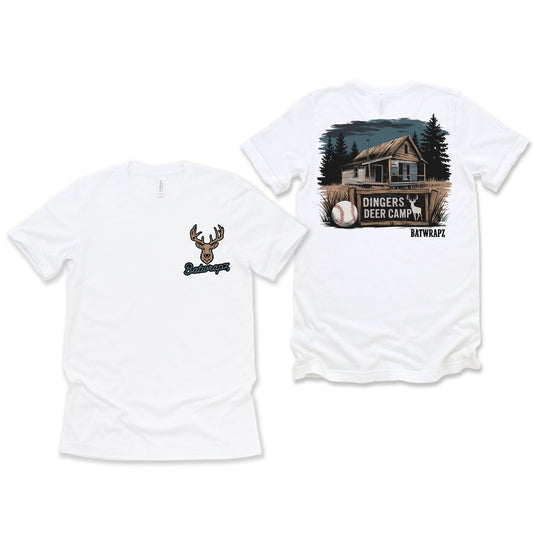 Dingers Deer Camp T-Shirt, White