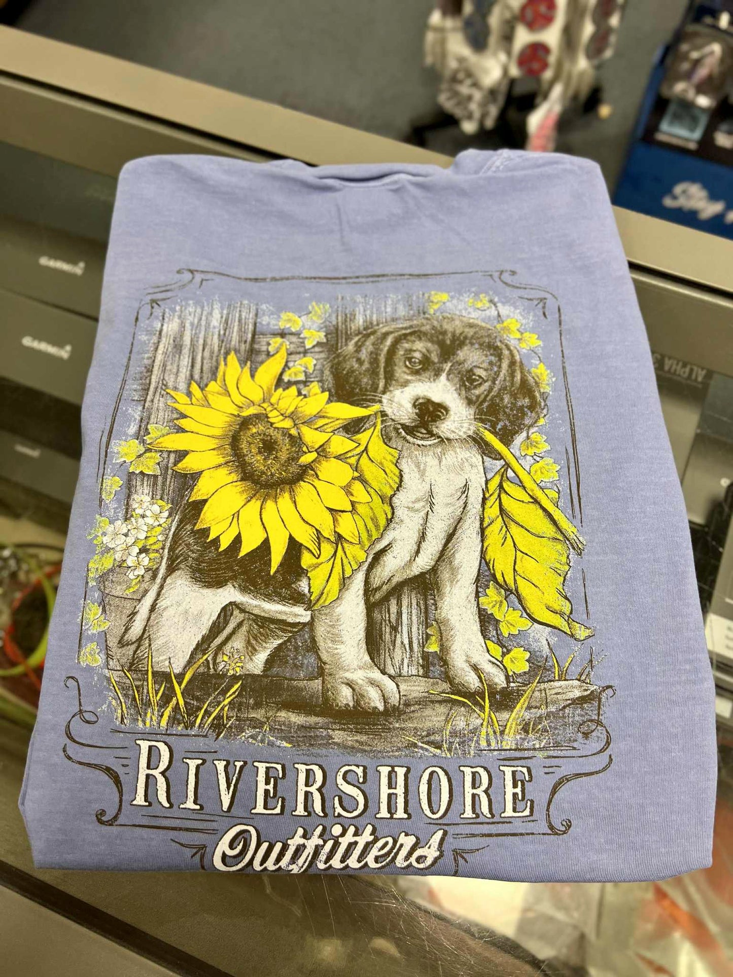 RSO Sunflower Beagle Long Sleeve, Washed Denim