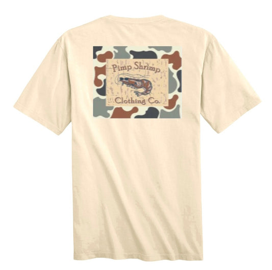 Camo Back Short Sleeve, Cream