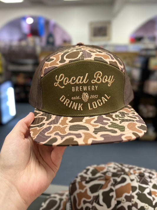 Brewery 7 Panel Hat, Old School Camo