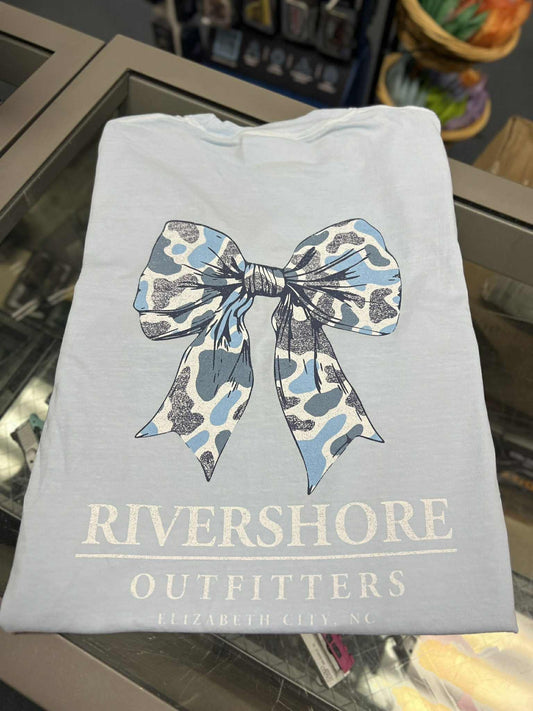 RSO Blue Camo Bow Short Sleeve, Chambray