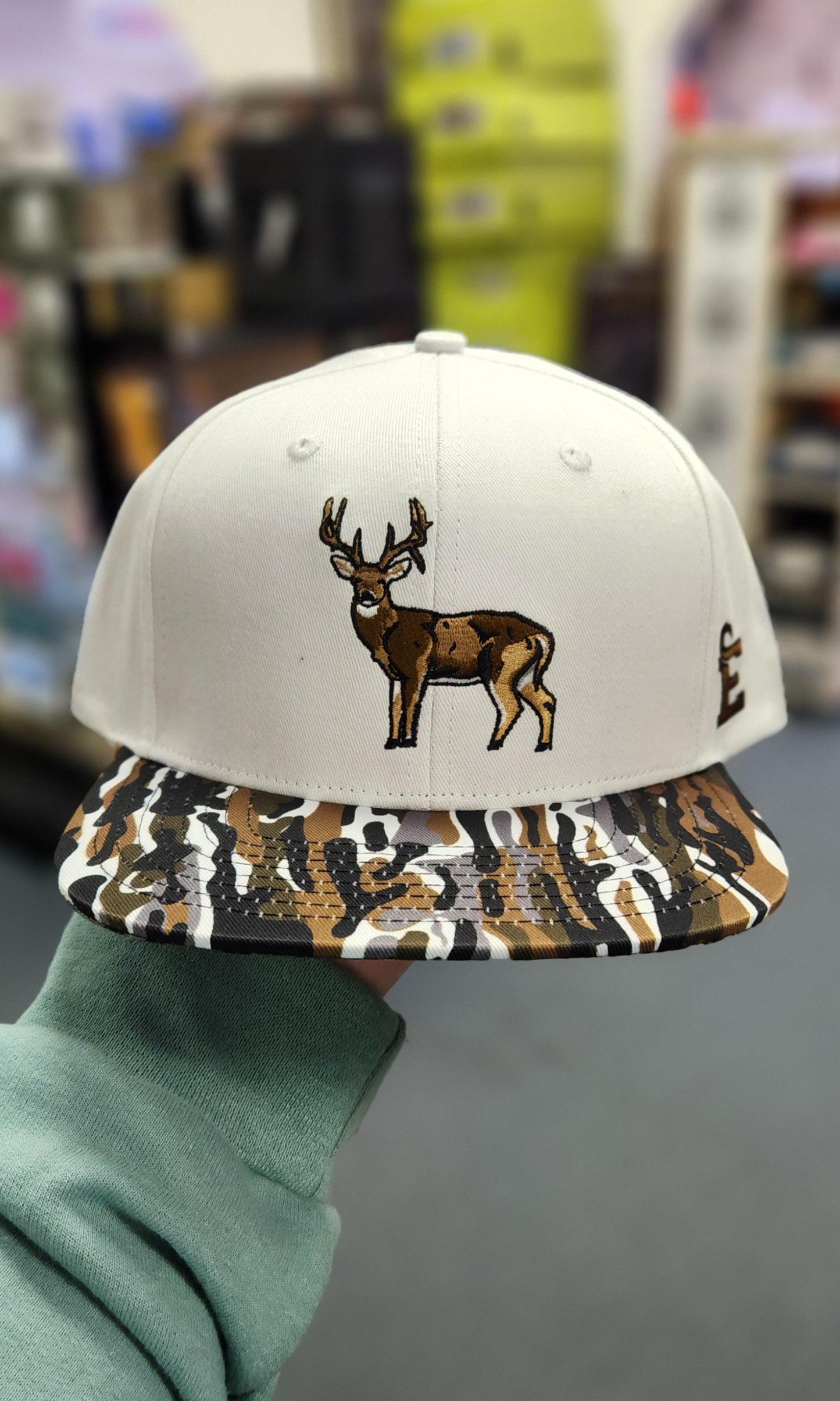 White Ranch Camo Buck Trucker