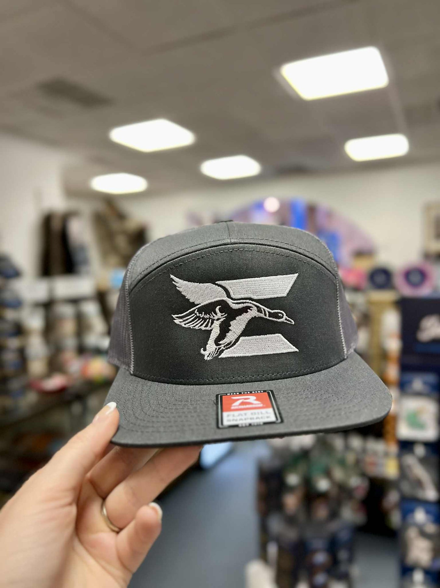 ECW 7 Panel, 2.0 Logo 7 Panel Hat (E White), Charcoal