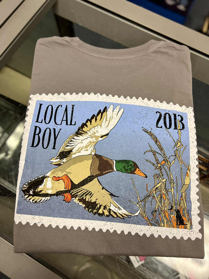 Mallard Stamp Short Sleeve Tee, Gray