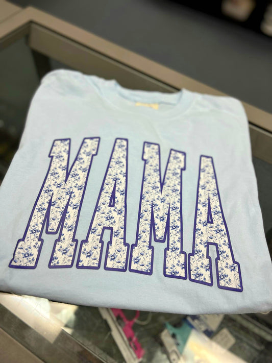 Mama Chinoiserie Tee, Chambray