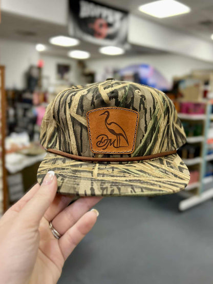 Backshore Leather Patch Rope Hat, Shadow Grass