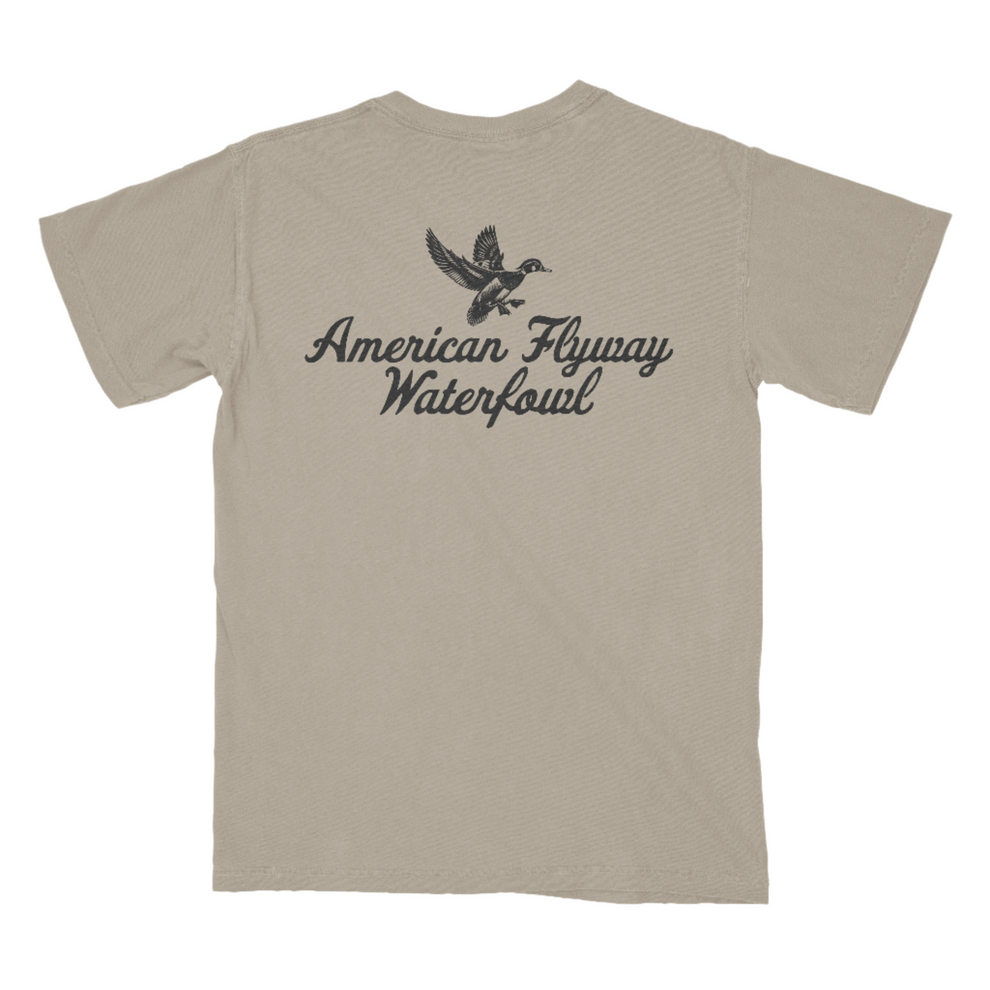 AFW Vintage Wood Duck Logo Short Sleeve, Khaki