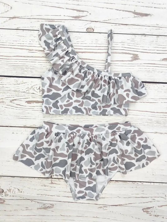 Kids Two Piece Camo Swimwear