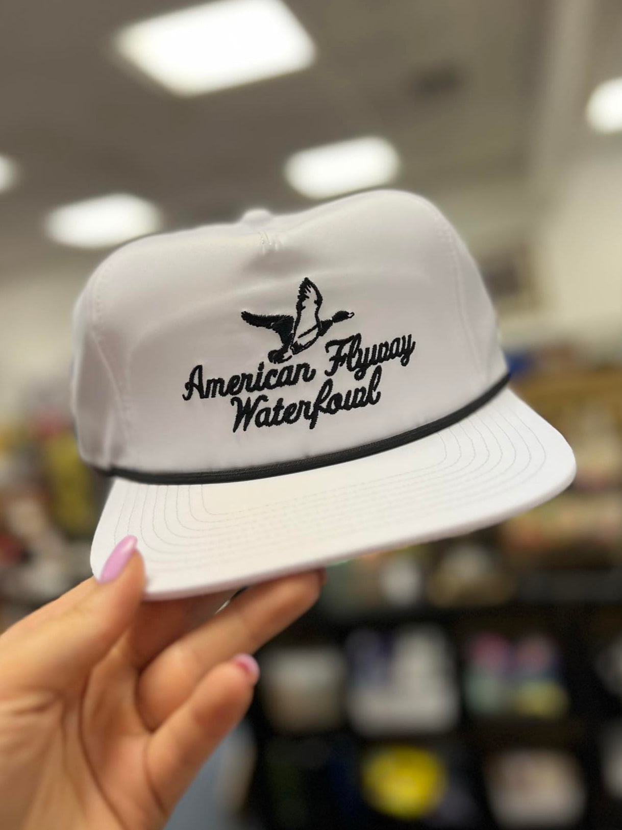 AFW Vintage Rope Hat, White/Black Logo