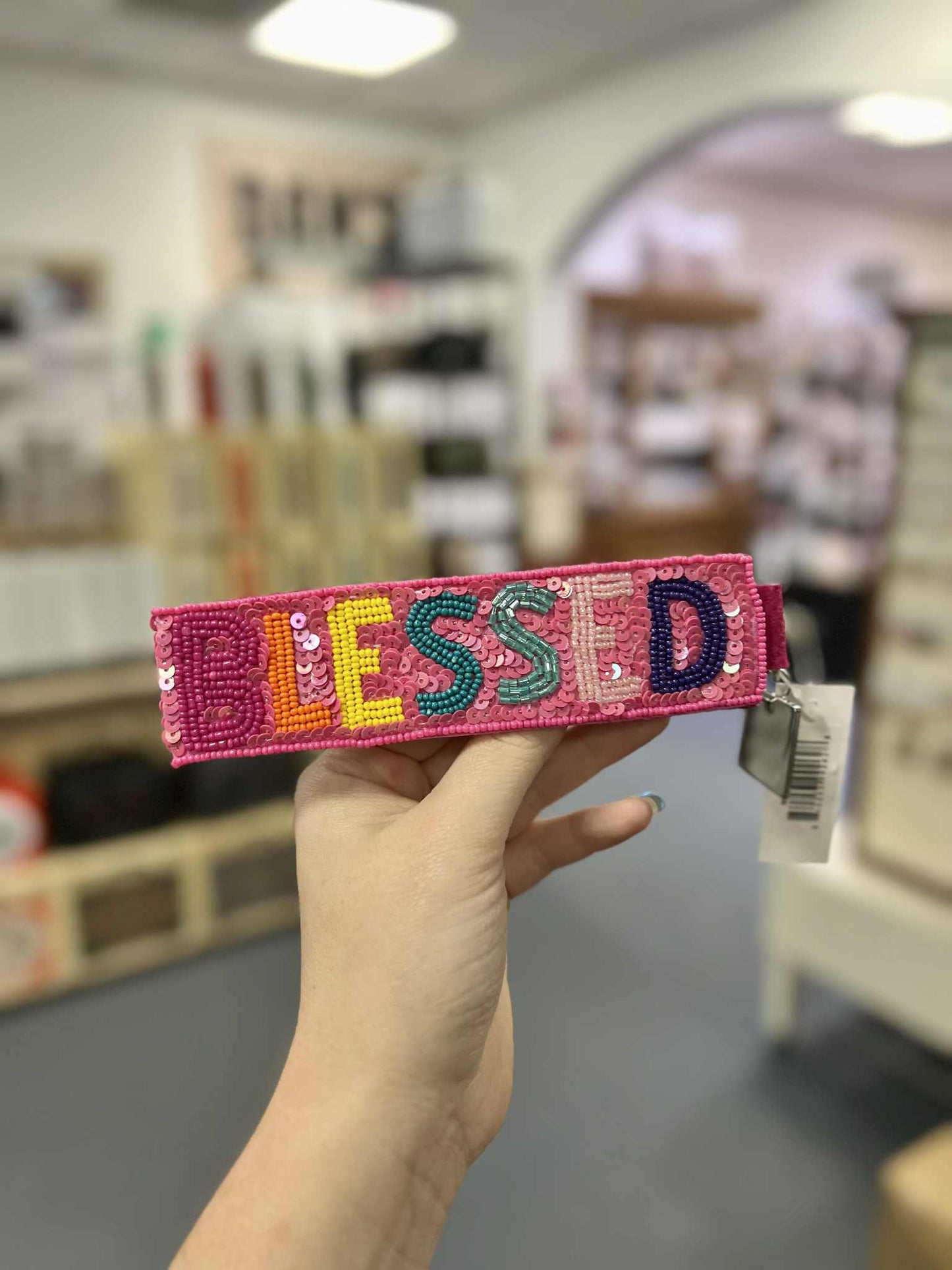 Beaded Keychain, Blessed