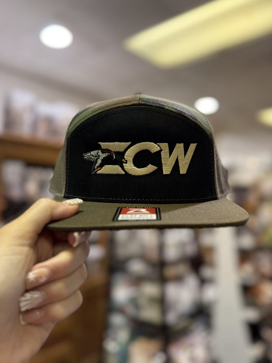 ECW 7 Panel, 2.0 Logo Script Hat, Loden/Camo/Black
