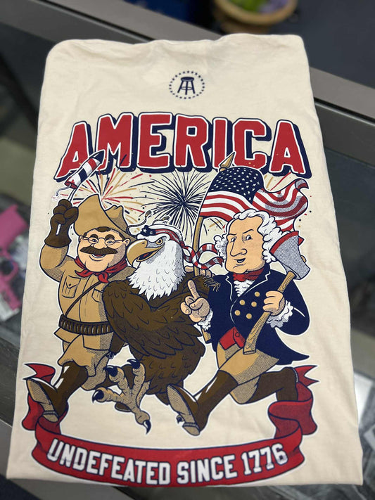Barstool Undefeated Since 1776 Pocket Tee, Ivory