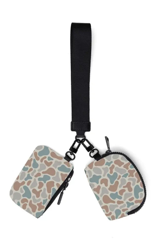 Camo Dual Pouch Wristlet