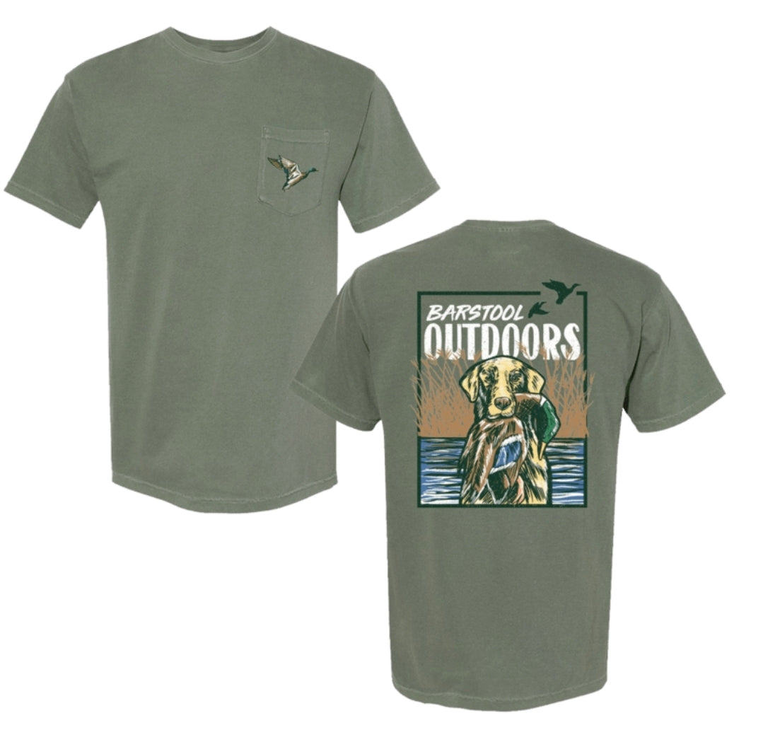 Barstool Outdoors Duck Hunt Pocket Tee, Green