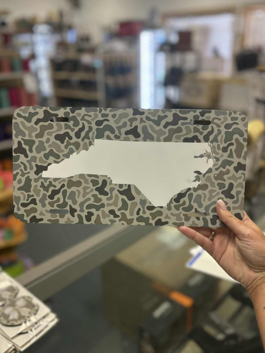 Retro Camo NC License Plate